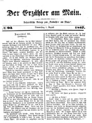 Der Erzähler am Main (Beobachter am Main und Aschaffenburger Anzeiger) Donnerstag 1. August 1867