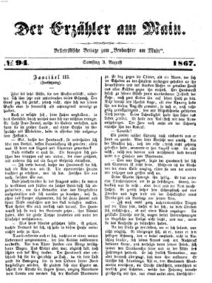 Der Erzähler am Main (Beobachter am Main und Aschaffenburger Anzeiger) Samstag 3. August 1867