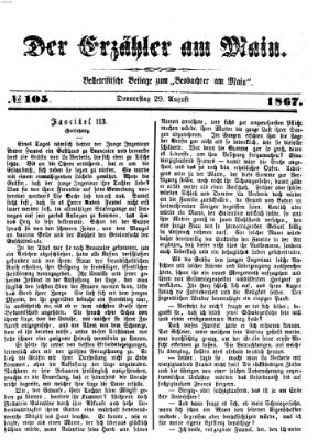 Der Erzähler am Main (Beobachter am Main und Aschaffenburger Anzeiger) Donnerstag 29. August 1867