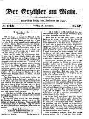 Der Erzähler am Main (Beobachter am Main und Aschaffenburger Anzeiger) Dienstag 26. November 1867