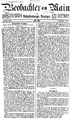 Beobachter am Main und Aschaffenburger Anzeiger Donnerstag 2. Januar 1868