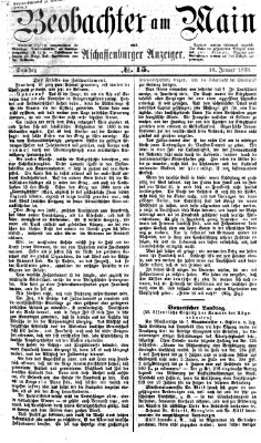 Beobachter am Main und Aschaffenburger Anzeiger Samstag 18. Januar 1868