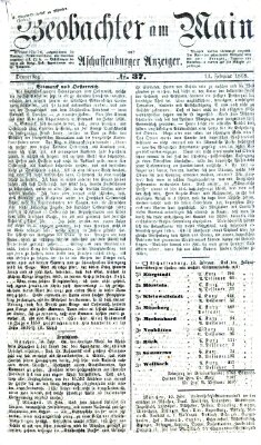 Beobachter am Main und Aschaffenburger Anzeiger Donnerstag 13. Februar 1868