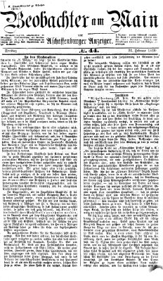 Beobachter am Main und Aschaffenburger Anzeiger Freitag 21. Februar 1868