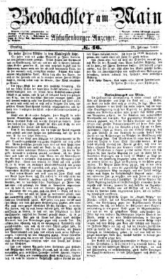 Beobachter am Main und Aschaffenburger Anzeiger Sonntag 23. Februar 1868