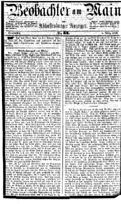 Beobachter am Main und Aschaffenburger Anzeiger Donnerstag 5. März 1868