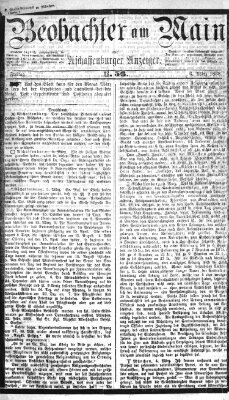 Beobachter am Main und Aschaffenburger Anzeiger Freitag 6. März 1868