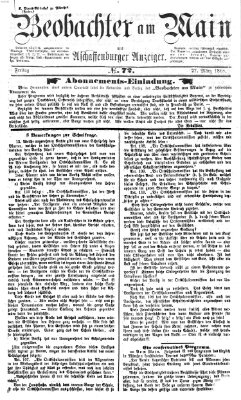 Beobachter am Main und Aschaffenburger Anzeiger Freitag 27. März 1868