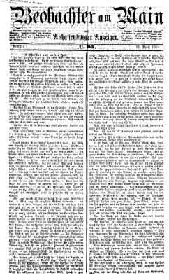 Beobachter am Main und Aschaffenburger Anzeiger Samstag 11. April 1868