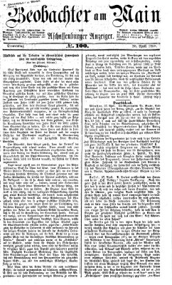 Beobachter am Main und Aschaffenburger Anzeiger Donnerstag 30. April 1868