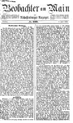 Beobachter am Main und Aschaffenburger Anzeiger Dienstag 9. Juni 1868