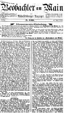 Beobachter am Main und Aschaffenburger Anzeiger Freitag 19. Juni 1868