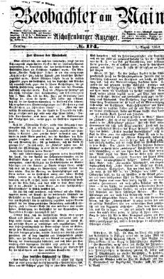 Beobachter am Main und Aschaffenburger Anzeiger Samstag 1. August 1868