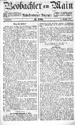 Beobachter am Main und Aschaffenburger Anzeiger Donnerstag 6. August 1868