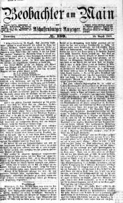 Beobachter am Main und Aschaffenburger Anzeiger Donnerstag 20. August 1868