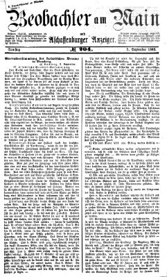 Beobachter am Main und Aschaffenburger Anzeiger Samstag 5. September 1868