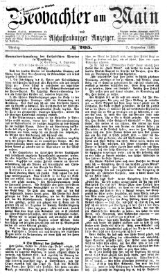 Beobachter am Main und Aschaffenburger Anzeiger Montag 7. September 1868