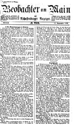 Beobachter am Main und Aschaffenburger Anzeiger Mittwoch 16. September 1868