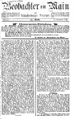 Beobachter am Main und Aschaffenburger Anzeiger Mittwoch 23. September 1868