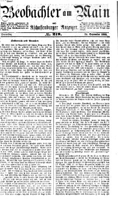 Beobachter am Main und Aschaffenburger Anzeiger Donnerstag 24. September 1868