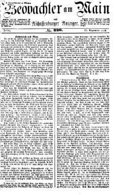 Beobachter am Main und Aschaffenburger Anzeiger Freitag 25. September 1868