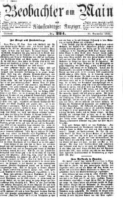 Beobachter am Main und Aschaffenburger Anzeiger Mittwoch 30. September 1868