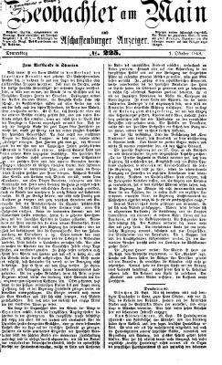 Beobachter am Main und Aschaffenburger Anzeiger Donnerstag 1. Oktober 1868