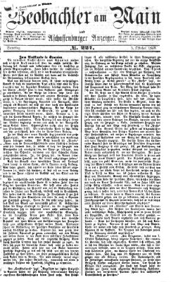 Beobachter am Main und Aschaffenburger Anzeiger Samstag 3. Oktober 1868