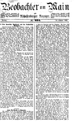 Beobachter am Main und Aschaffenburger Anzeiger Montag 12. Oktober 1868