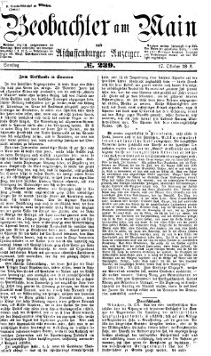 Beobachter am Main und Aschaffenburger Anzeiger Samstag 17. Oktober 1868