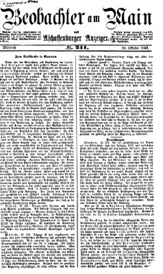 Beobachter am Main und Aschaffenburger Anzeiger Mittwoch 21. Oktober 1868