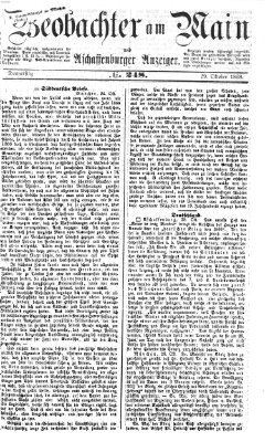 Beobachter am Main und Aschaffenburger Anzeiger Donnerstag 29. Oktober 1868