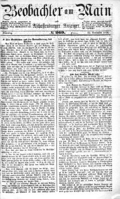 Beobachter am Main und Aschaffenburger Anzeiger Sonntag 22. November 1868