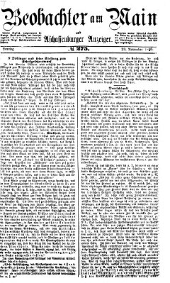 Beobachter am Main und Aschaffenburger Anzeiger Sonntag 29. November 1868