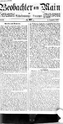 Beobachter am Main und Aschaffenburger Anzeiger Mittwoch 2. Dezember 1868