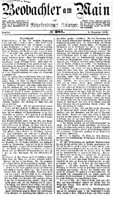 Beobachter am Main und Aschaffenburger Anzeiger Sonntag 6. Dezember 1868