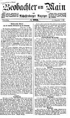 Beobachter am Main und Aschaffenburger Anzeiger Donnerstag 10. Dezember 1868