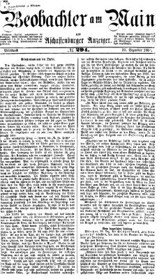 Beobachter am Main und Aschaffenburger Anzeiger Mittwoch 23. Dezember 1868