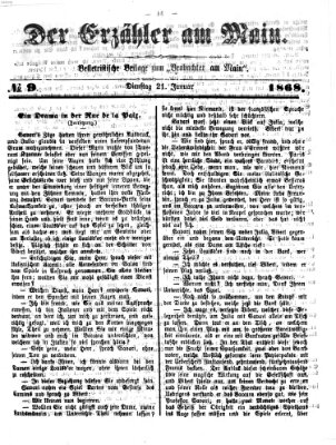 Der Erzähler am Main (Beobachter am Main und Aschaffenburger Anzeiger) Donnerstag 21. Januar 1886