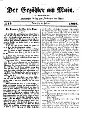 Der Erzähler am Main (Beobachter am Main und Aschaffenburger Anzeiger) Samstag 6. Februar 1886