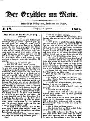 Der Erzähler am Main (Beobachter am Main und Aschaffenburger Anzeiger) Donnerstag 11. Februar 1886