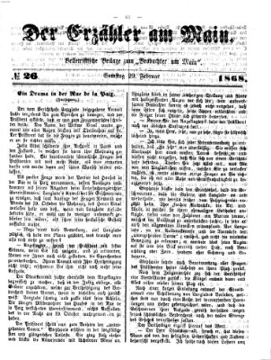 Der Erzähler am Main (Beobachter am Main und Aschaffenburger Anzeiger) Samstag 29. Februar 1868