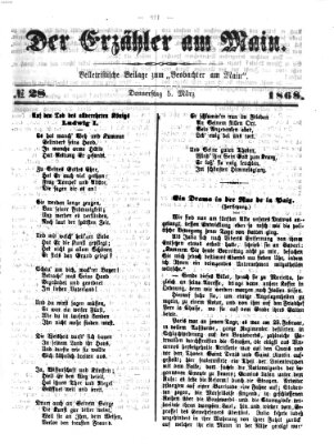 Der Erzähler am Main (Beobachter am Main und Aschaffenburger Anzeiger) Freitag 5. März 1886