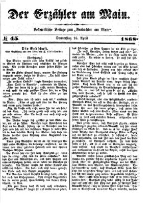 Der Erzähler am Main (Beobachter am Main und Aschaffenburger Anzeiger) Freitag 16. April 1886