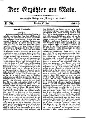 Der Erzähler am Main (Beobachter am Main und Aschaffenburger Anzeiger) Mittwoch 30. Juni 1886