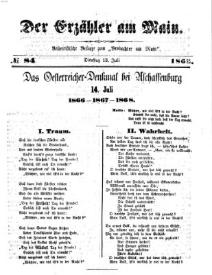 Der Erzähler am Main (Beobachter am Main und Aschaffenburger Anzeiger) Dienstag 13. Juli 1886