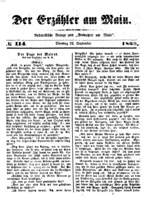 Der Erzähler am Main (Beobachter am Main und Aschaffenburger Anzeiger) Mittwoch 22. September 1886