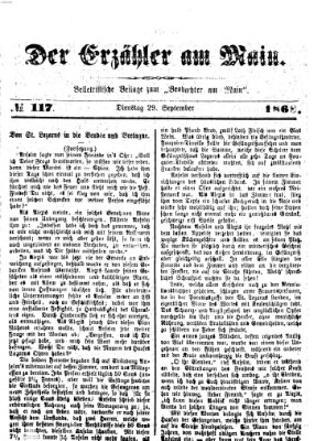 Der Erzähler am Main (Beobachter am Main und Aschaffenburger Anzeiger) Mittwoch 29. September 1886