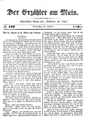 Der Erzähler am Main (Beobachter am Main und Aschaffenburger Anzeiger) Donnerstag 22. Oktober 1868