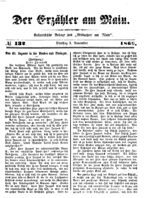 Der Erzähler am Main (Beobachter am Main und Aschaffenburger Anzeiger) Dienstag 3. November 1868